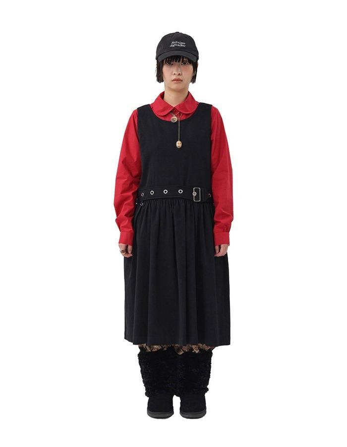 BOCBOK) BELTED DRESS (BLACK)