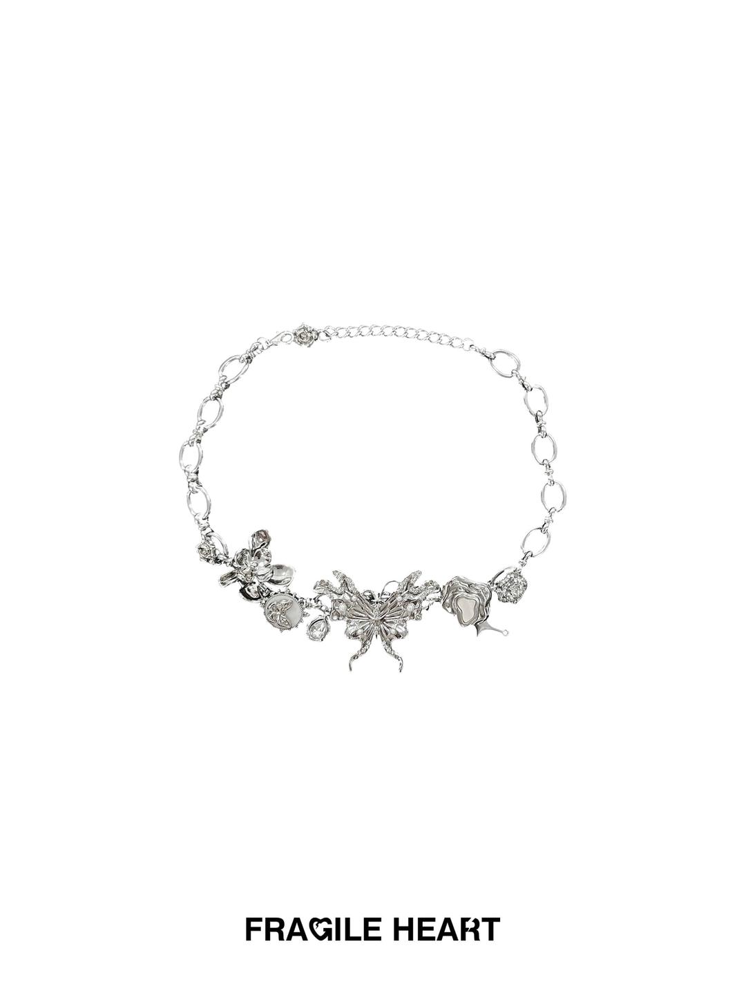 [FRAGILE HEART] Weightless Butterfly - Metal Choker Necklace