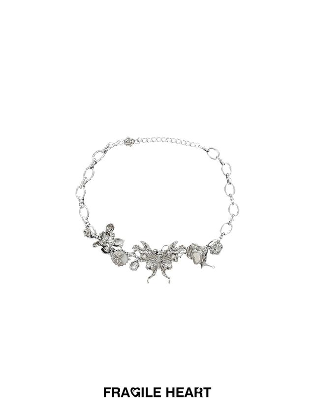 [FRAGILE HEART] Weightless Butterfly - Metal Choker Necklace