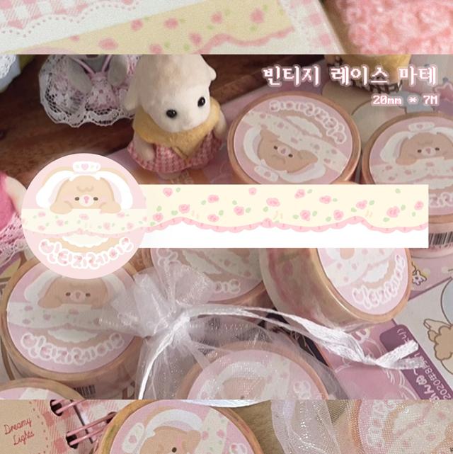 앙러브미 빈티지 레이스 마스킹테이프 마테