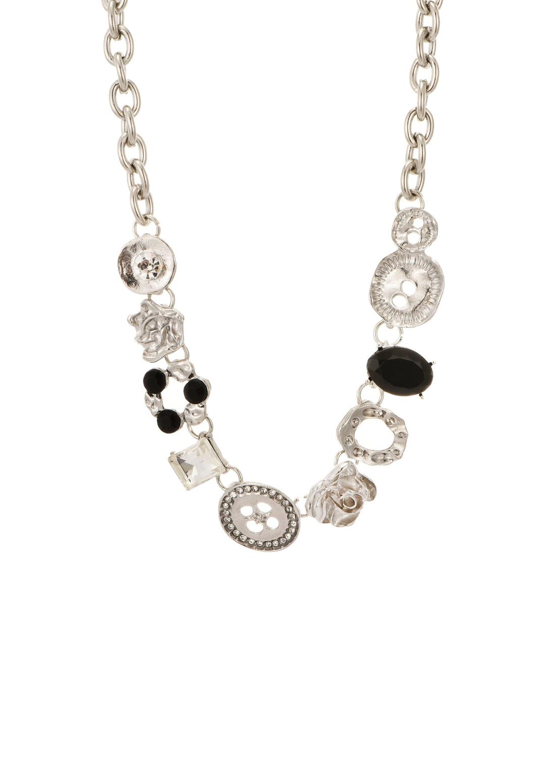 Dee Button Silver Necklace