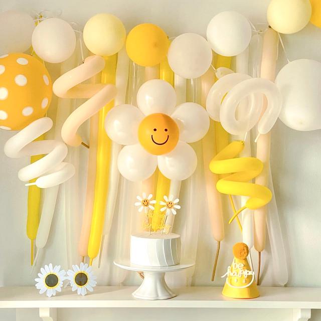 데이지 요술풍선 가랜드 [생일 홈파티 파자마 DIY키트 세트 기념일] : 유일파티