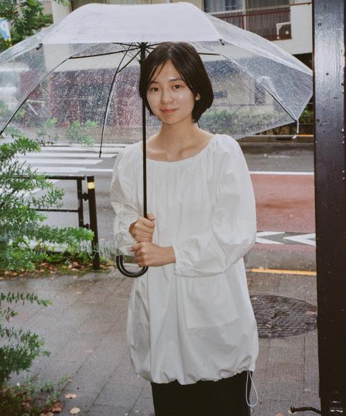 오버 셔링 블라우스 화이트