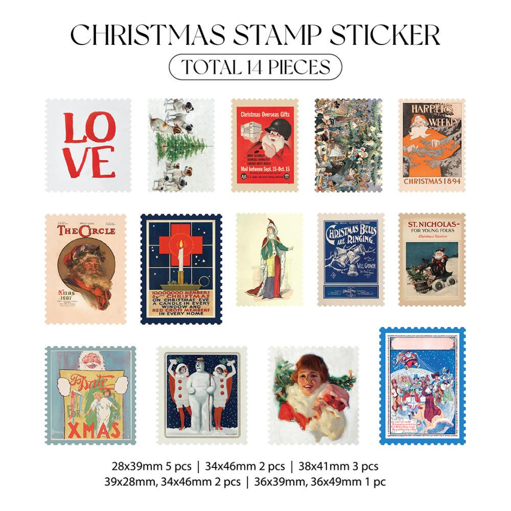 [파운드키] Christmas stamp sticker 크리스마스 우표 조각 스티커
