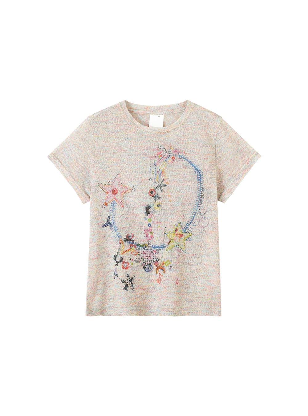 Star Bow Colorful Yarn T-shirt