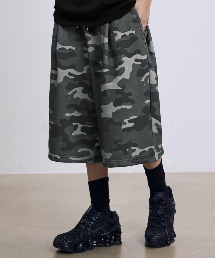 밀리터리 스웨트 쇼츠-블랙