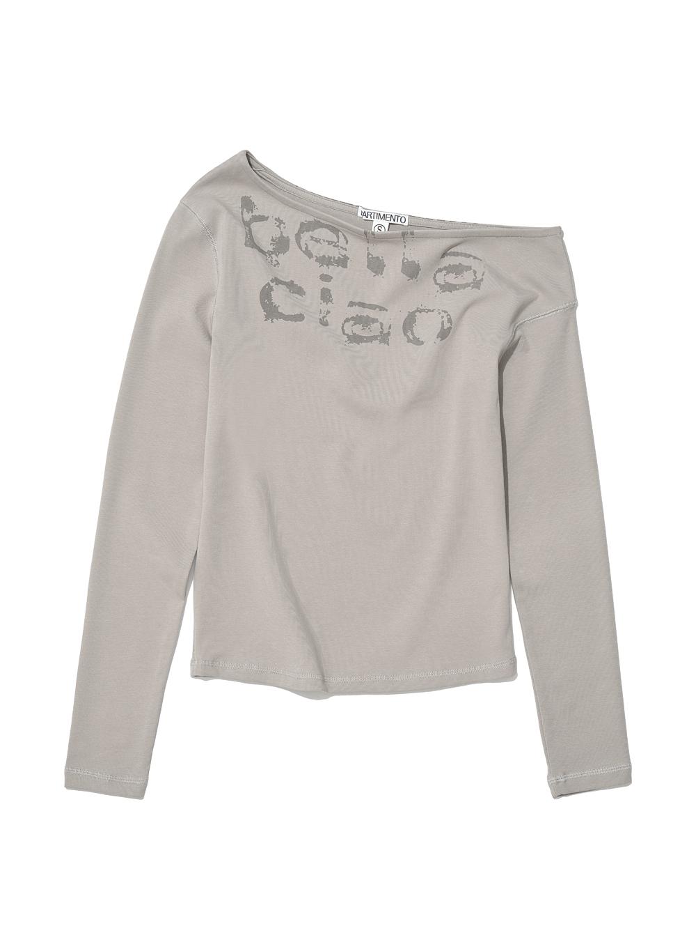 [WOMEN] CIAO BELLA 76 UNBALANCED LONG SLEEVE TEE_SMOKE