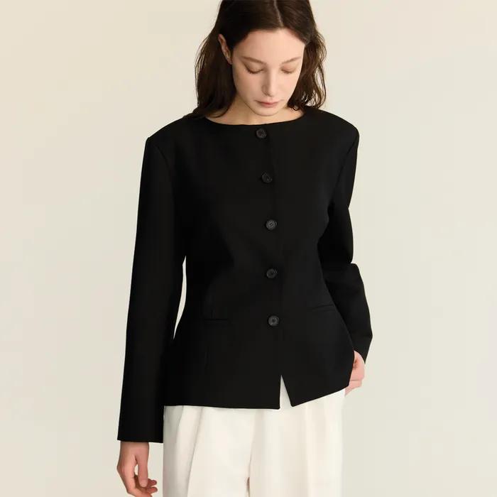 minimal boat-neck jacket_bk