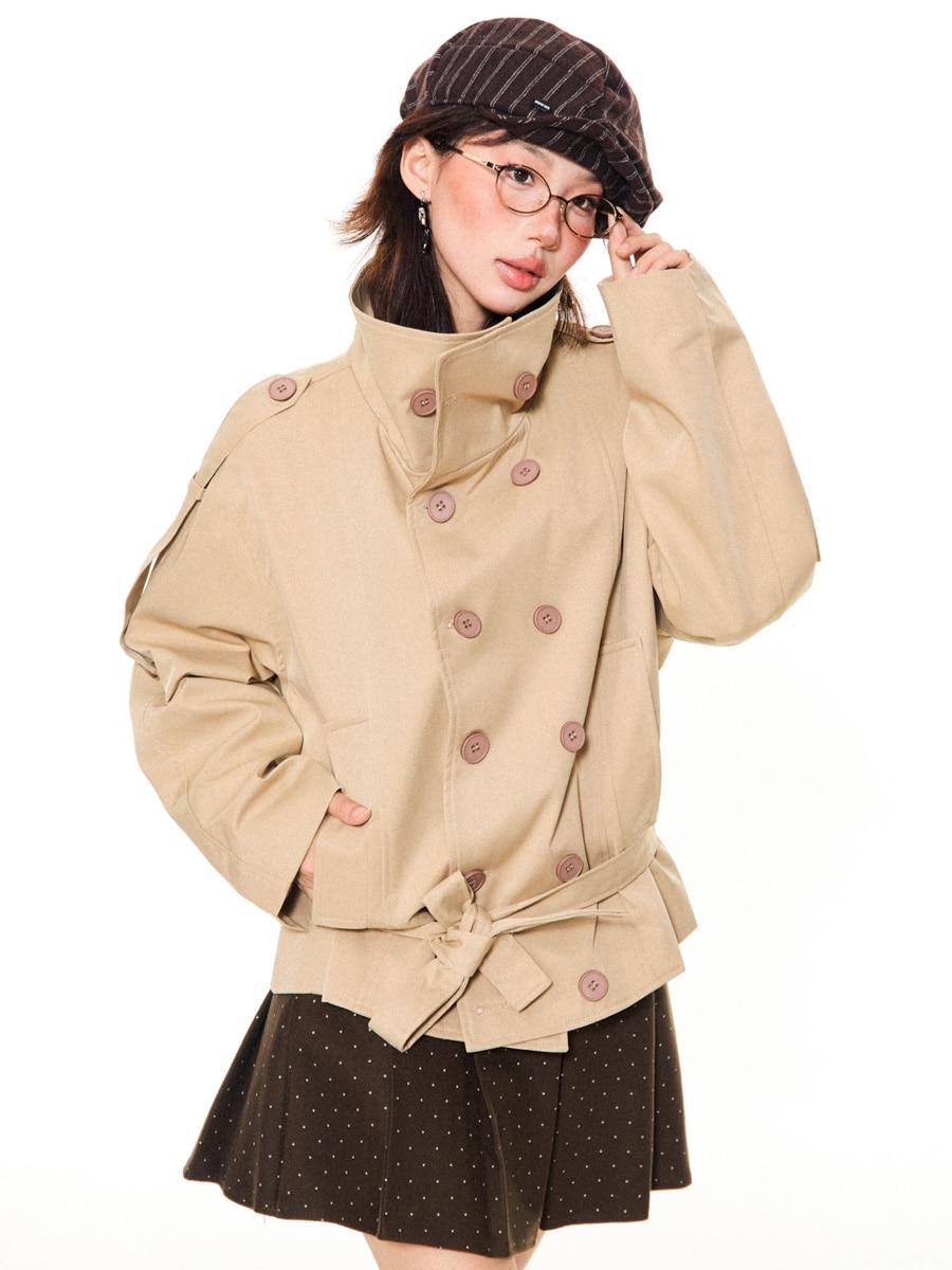 YOUNG STAGE Classic Short Double Trench