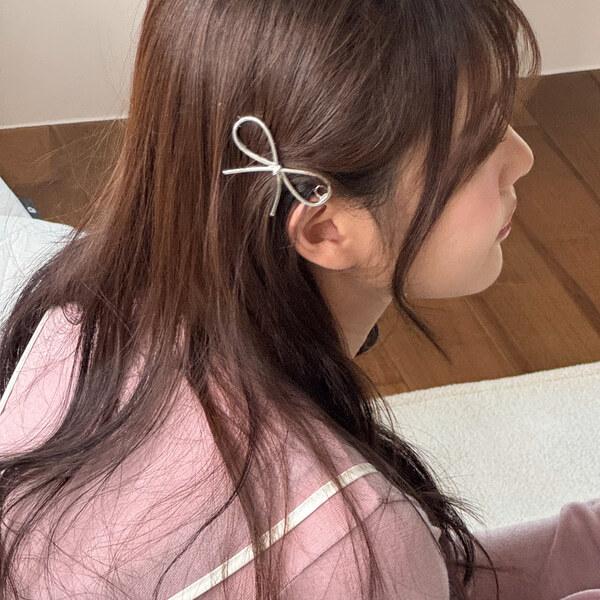 [1+1] 큐핏 실버 리본 헤어핀