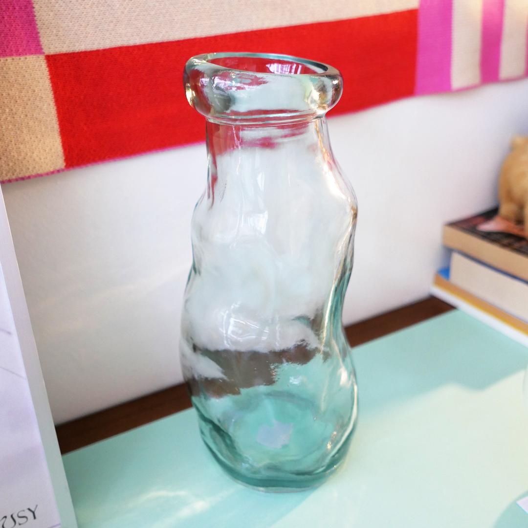 Crushed Glass Bottle Vase