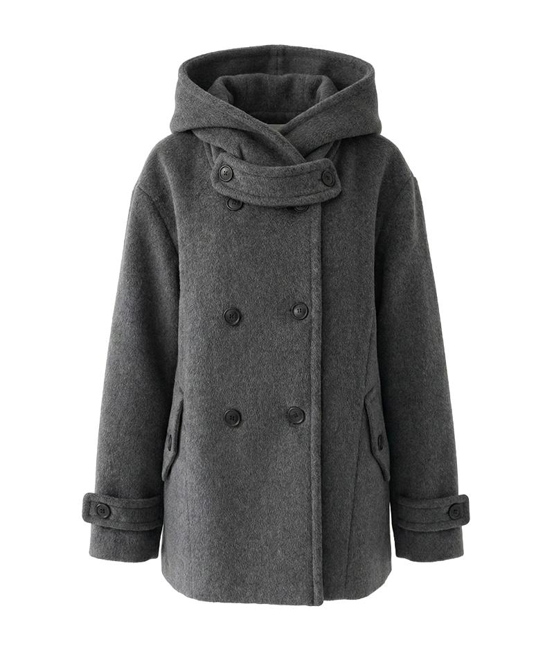 오슬로 후디드 더블 코트