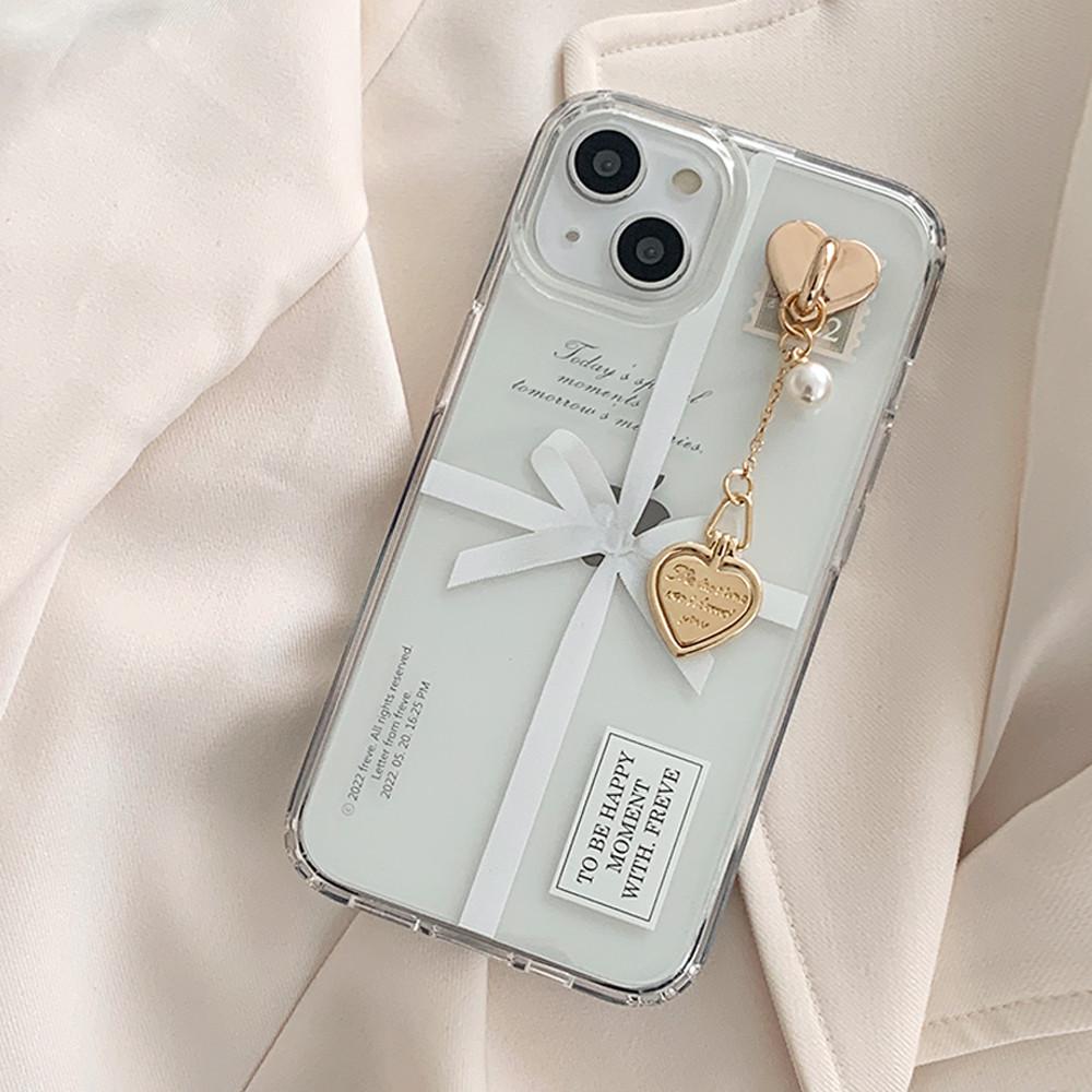 프리브 앤틱 리본 젤리 하드케이스 White iphone 13