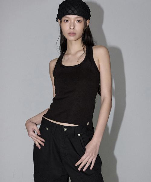 Twist Back Hole Knit (black)