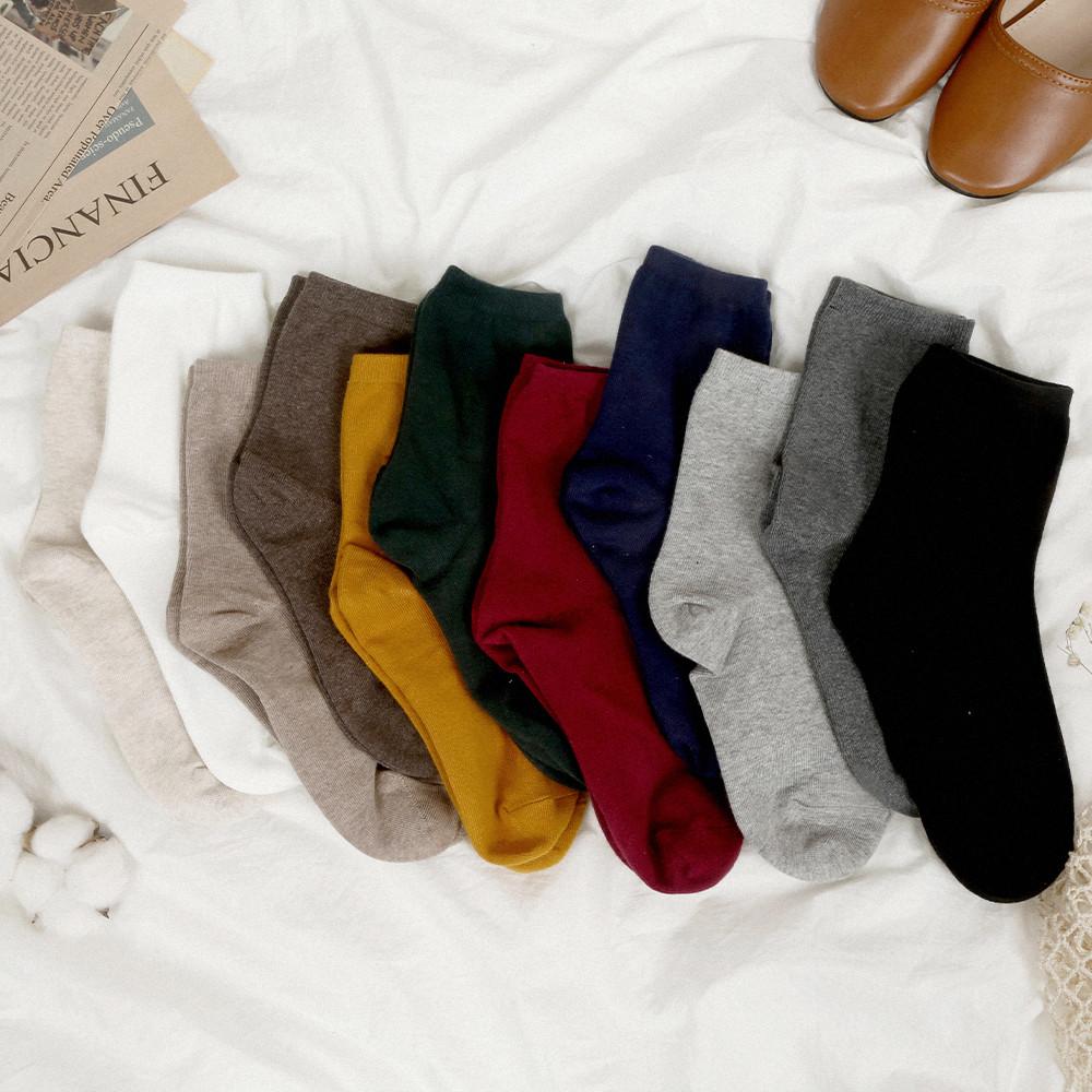 [7켤레] U811 시그니처 168N 더블코튼 무지 미들 긴양말 여자 남자 빅사이즈