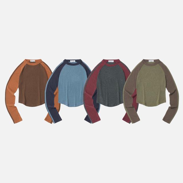LINE RAGLAN LONG SLEEVE TEE_4 COLORS