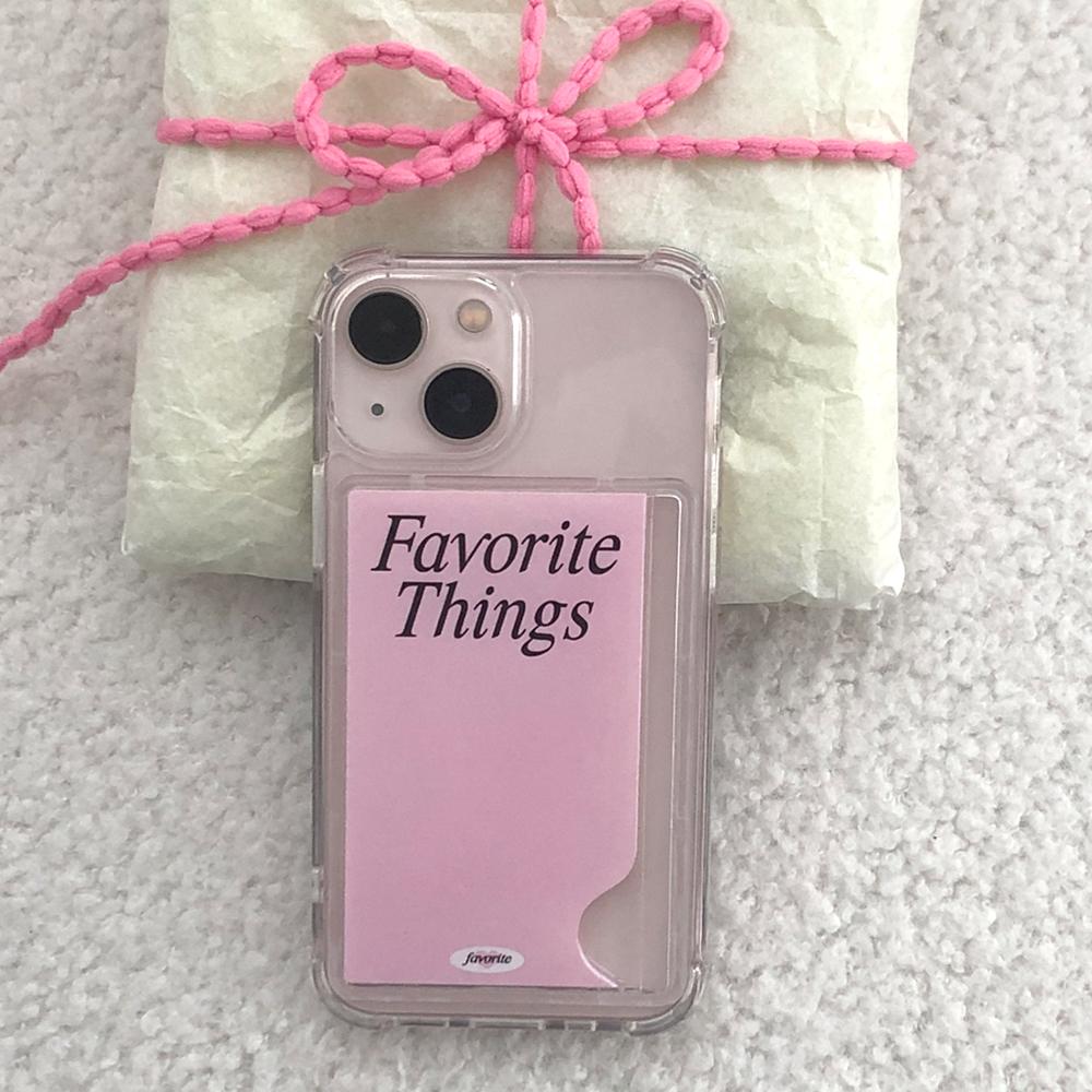 favorite things(pink) 카드포켓 젤하드케이스