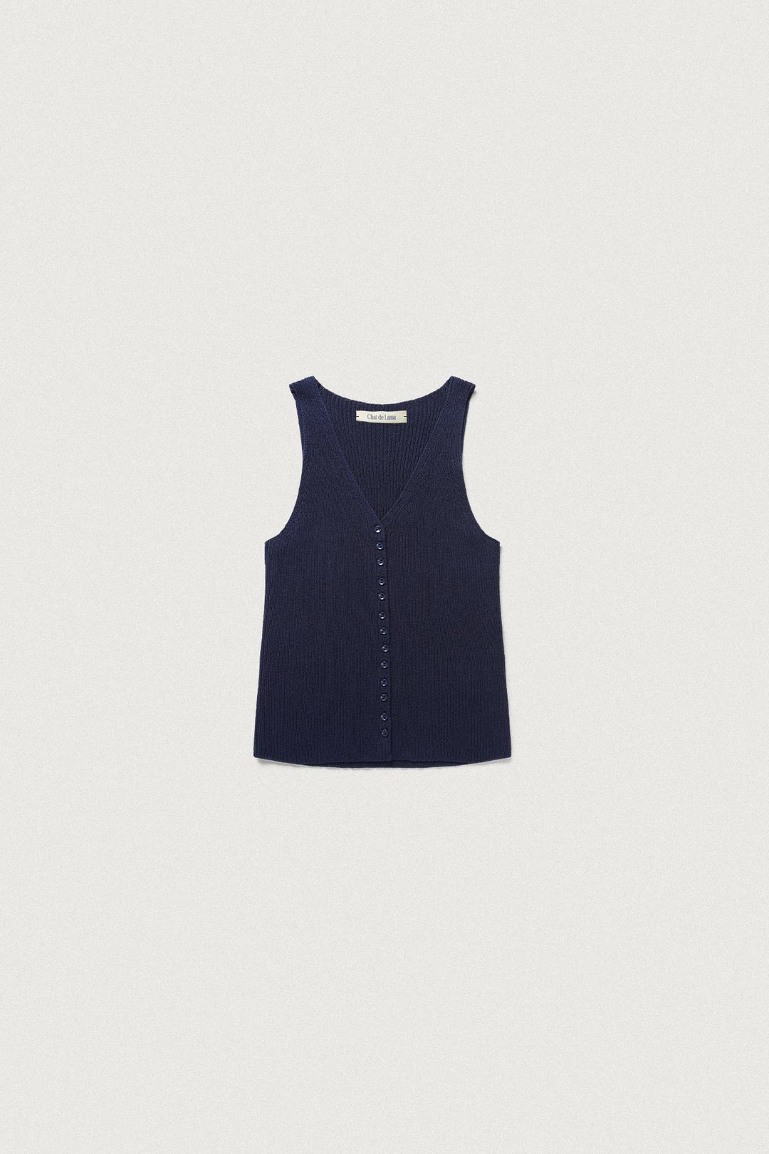 VIA SLEEVELESS KNIT [NAVY]