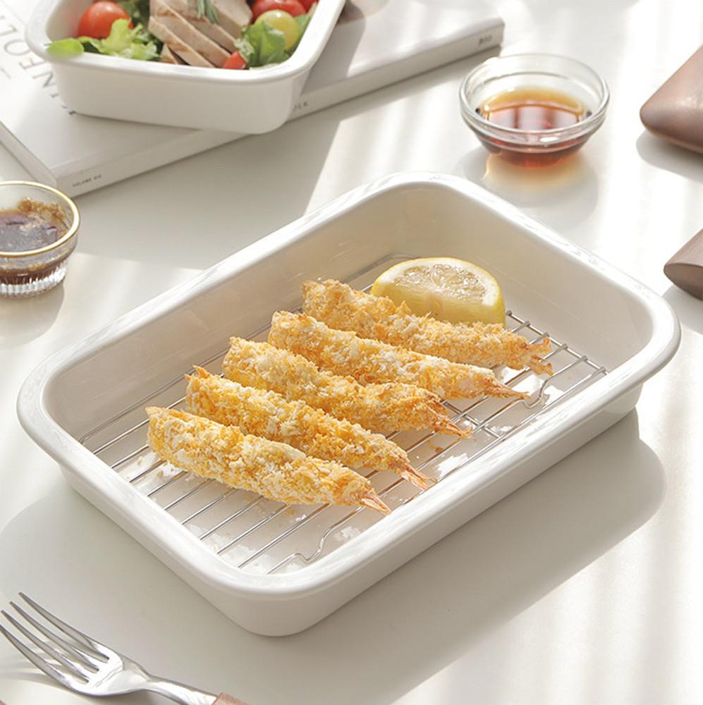 밀리 세라믹밧드 트레이 오븐용 에어프라이어 그릇 S (발뮤다 사용가능)