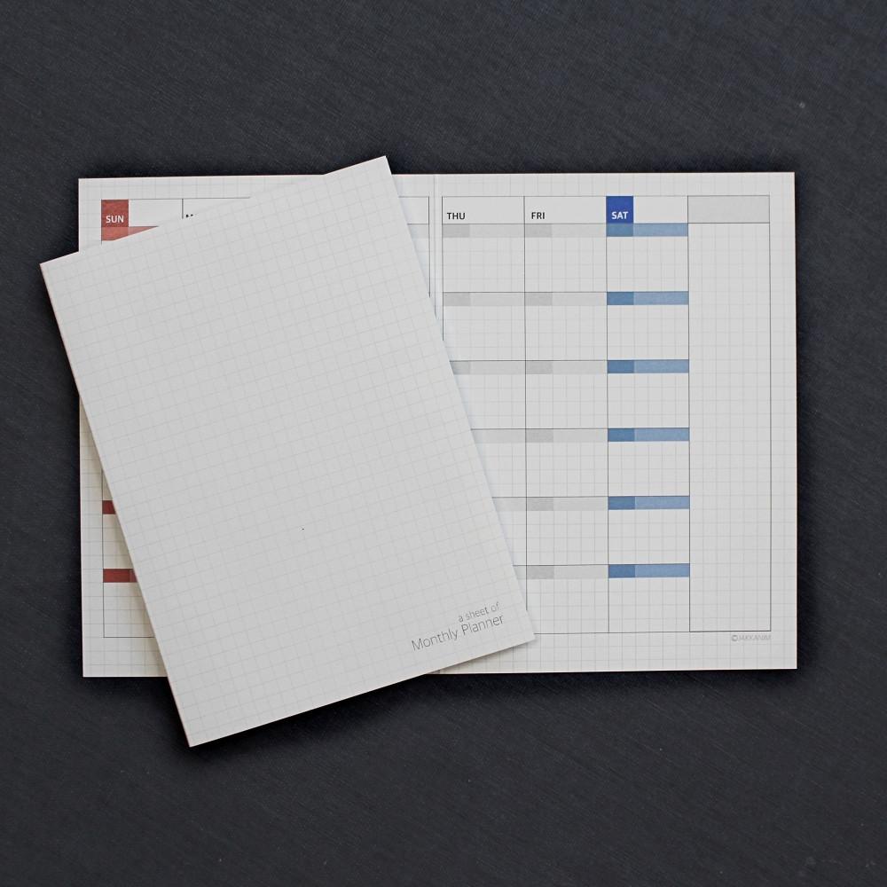 JAKKANIM 낱장 만년 달력 A6 먼슬리 플래너 포켓달력 스케쥴