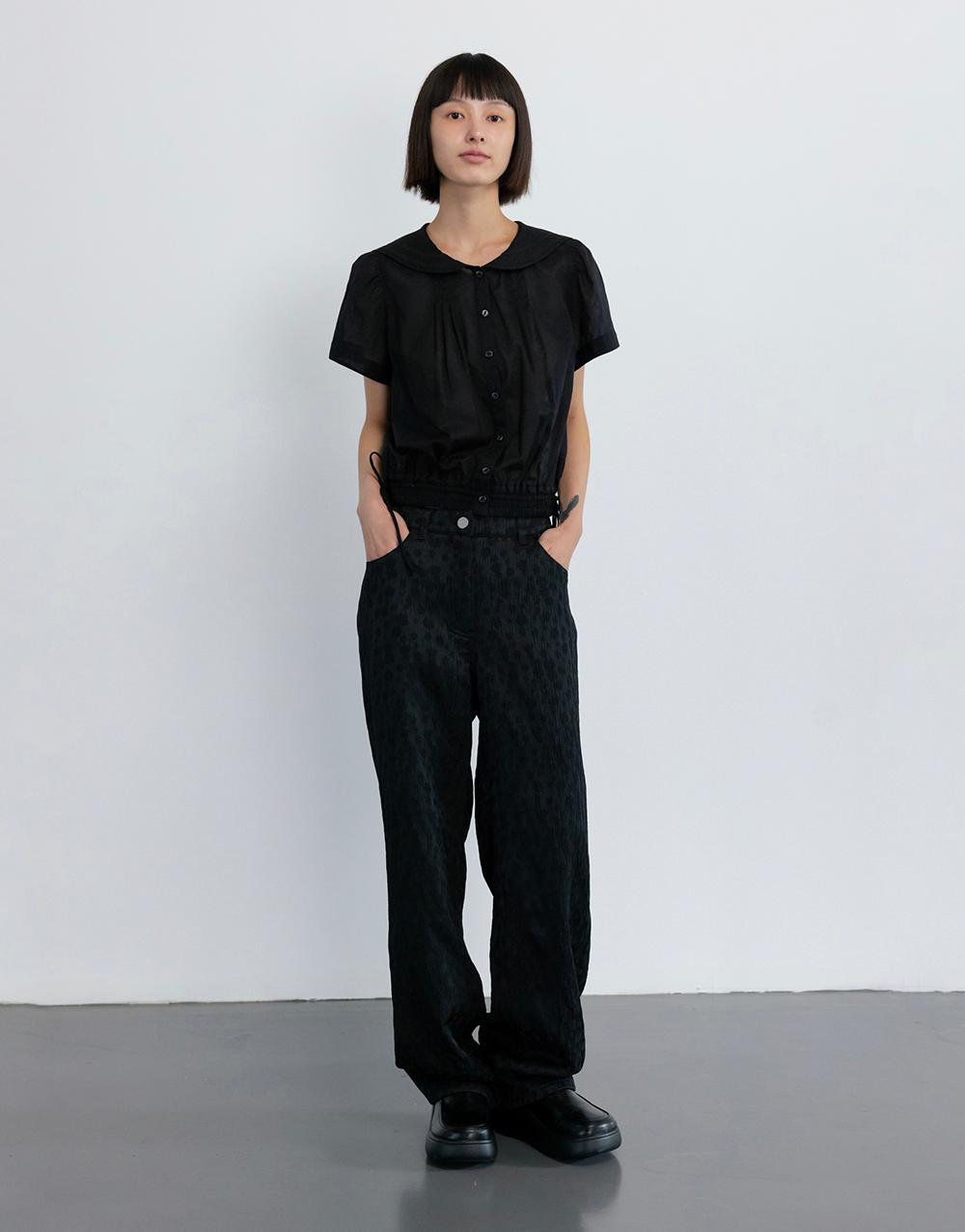 25SS JACQUARD STRAIGHT PANTS / BLACK