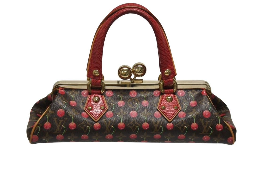 極美品 LOUIS VUITTON ルイヴィトン モノグラム チェリー リザード サックフェルモワールGM M95002 ハンドバッグ 村上隆 中古 4b005878