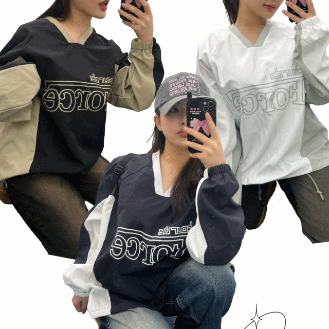 [y2k/unisex] 오버포스 나일론 기모 mtm