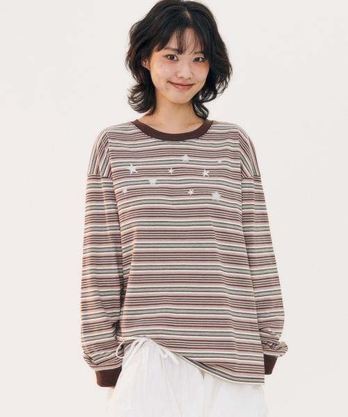 Star 스트라이프 롱슬리브 AJS203(핑크)