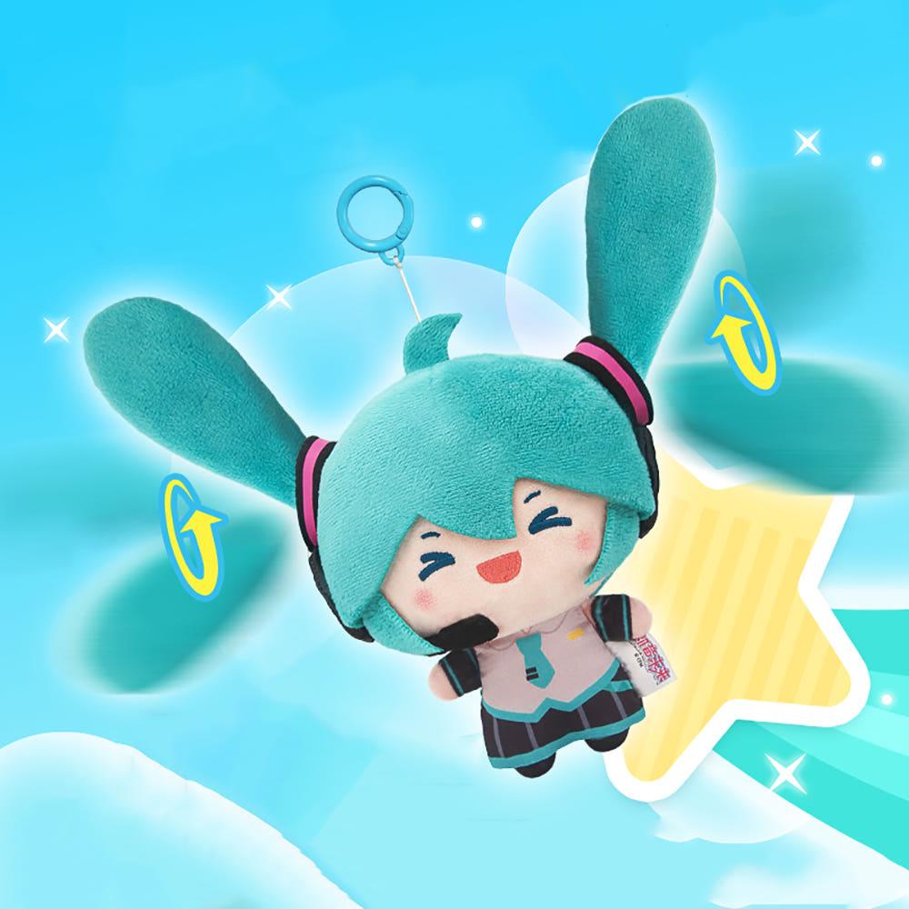 공식 굿즈 정품 보컬로이드 하츠네 미쿠 회전 포니테일 키링 인형 스마일 MIKU