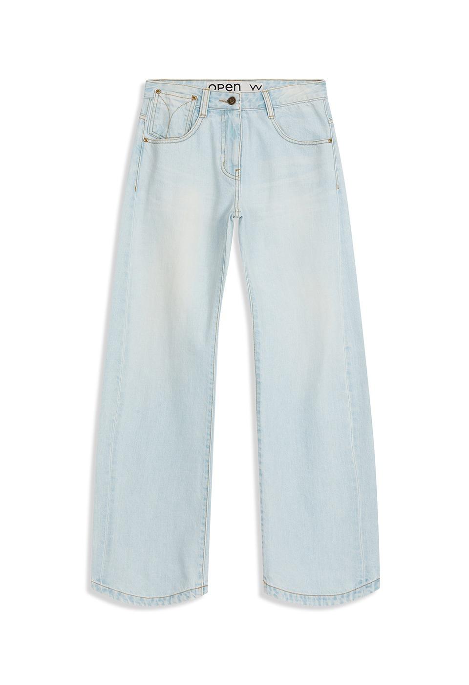 CURVED JEANS, LIGHT BLUE