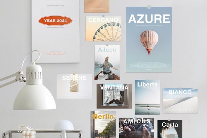 2024년 벽걸이 달력 우드 레트로 감성 포스터 캘린더