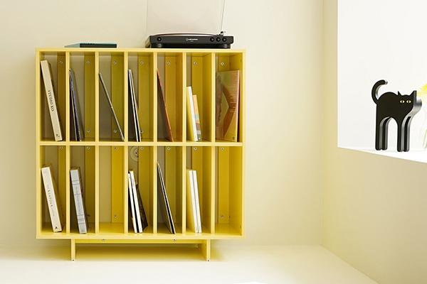 펜슬하우스 레코드 미드센추리모던 매거진렉 선반 2단 LP 수납장_3colors