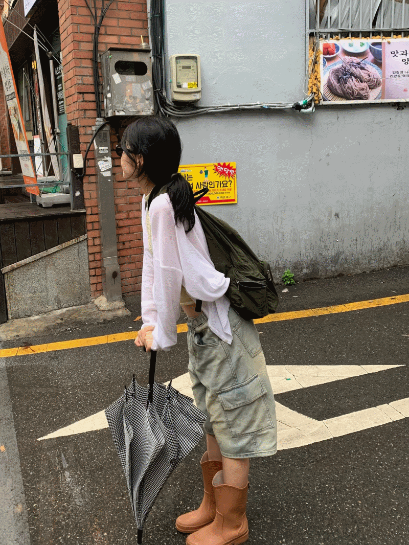 보헴 포켓 버뮤다 데님 팬츠