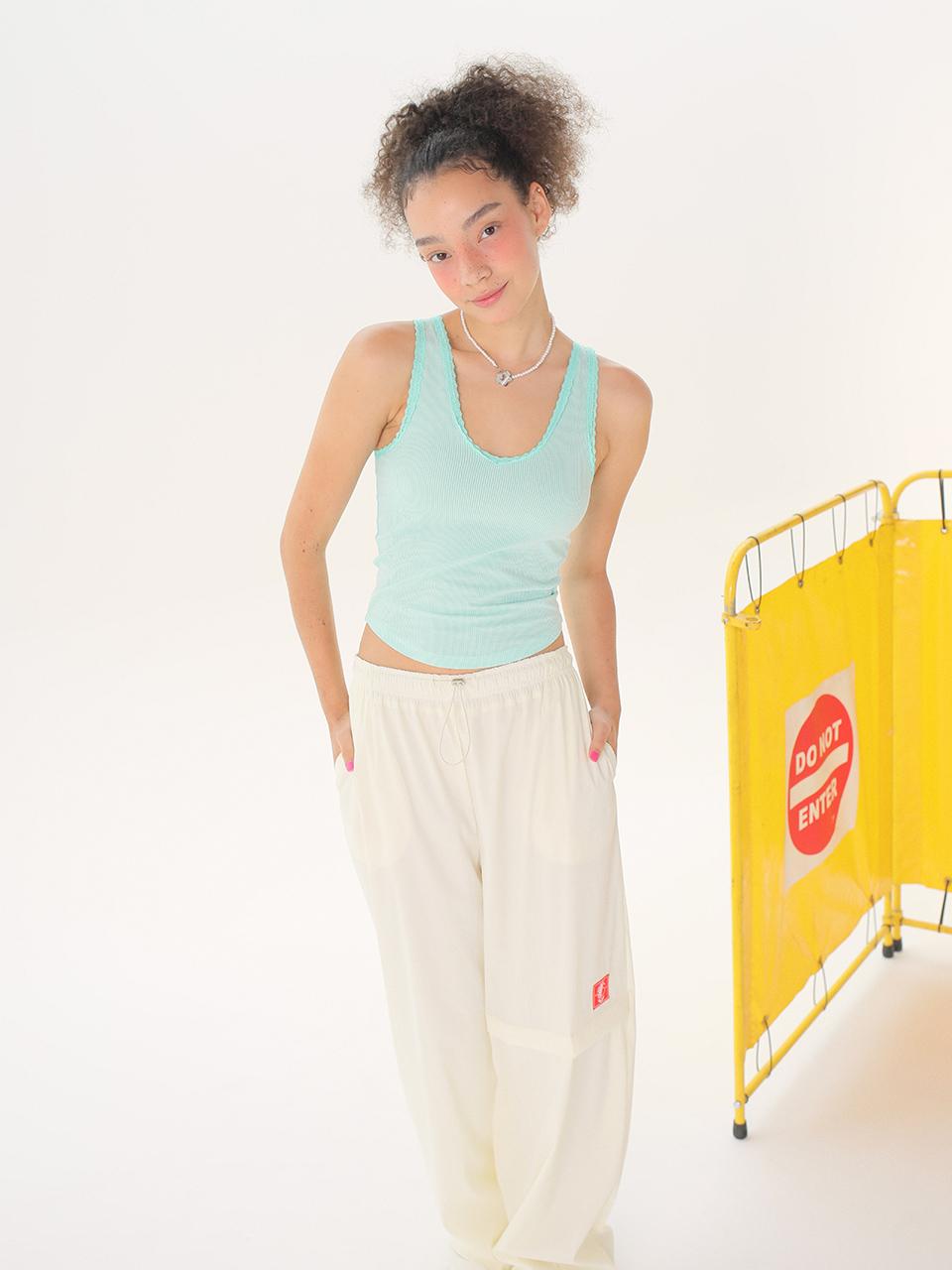 Lace Sleeveless Top_Green