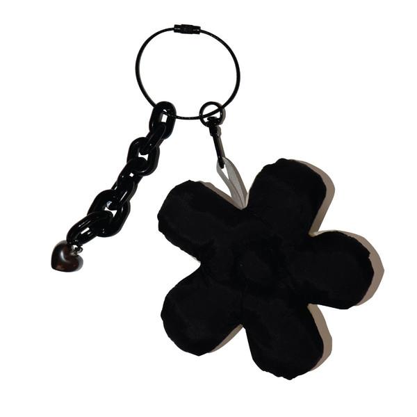 엘두들 흑백 꽃 키링