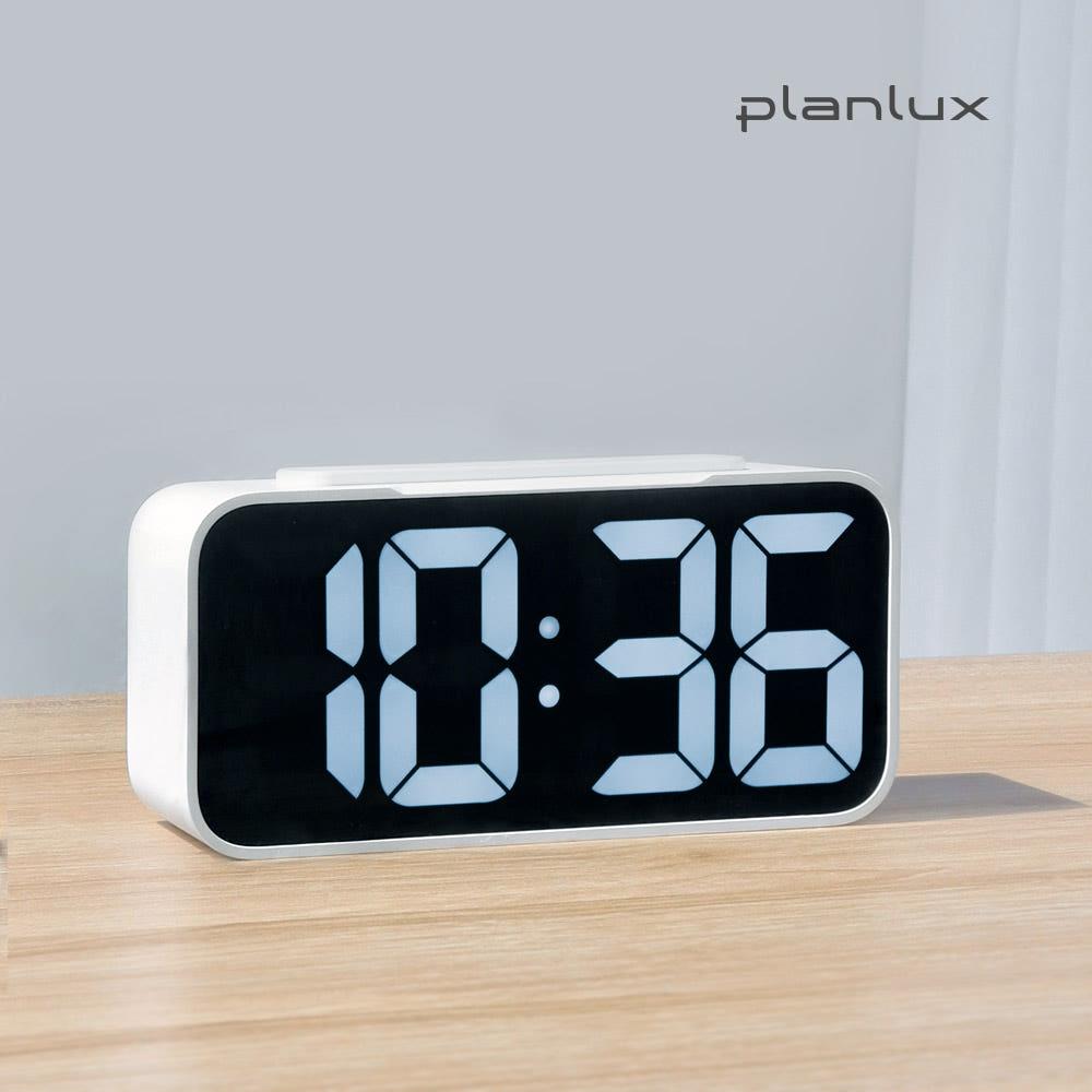 플랜룩스 탁상시계 빅뷰 디지털 전자 LED 무소음 책상 미니 알람시계