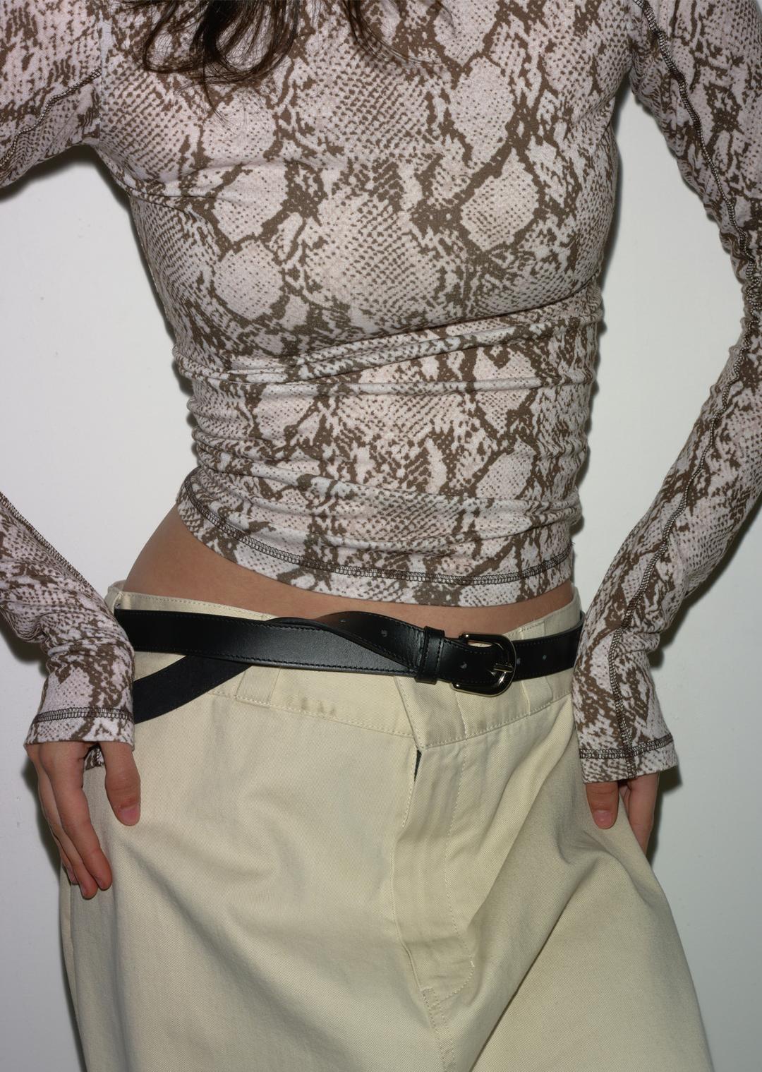 PYTHON SLIM TOP BROWN