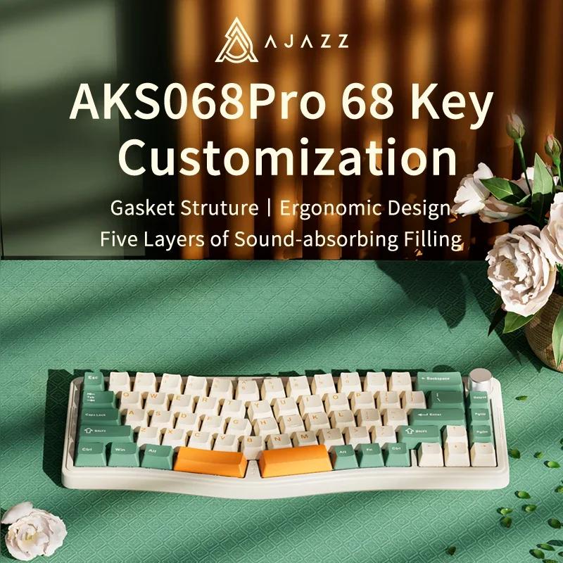 AJAZZ AKS068 Struktura Alice68 인체 공학적 트라이브 포트로지니 핫 스왑 Klawiatura 기계식 RGB 바다 소금 샤프트 트리플 모드