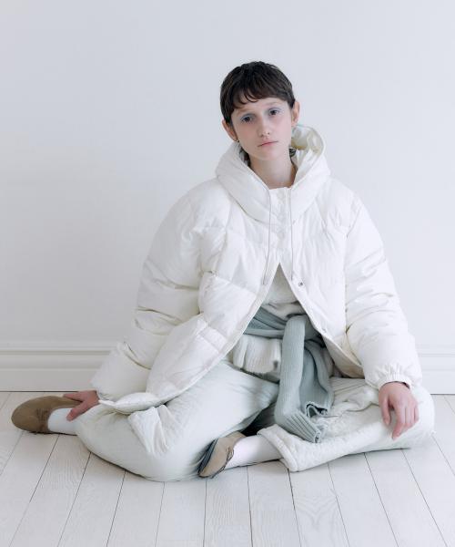 Hoodie Puffer Jacket (Ivory)