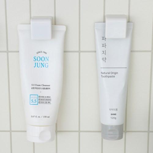 화이트 치약꽂이 치약걸이 면도기걸이