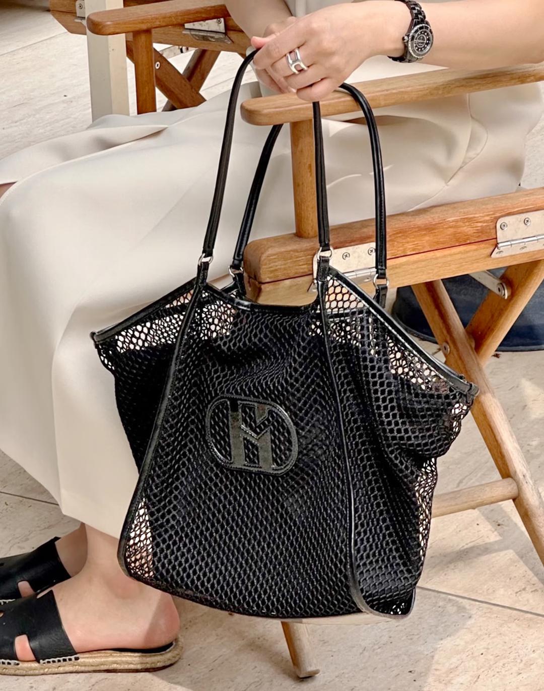 [완판재입고][LF몰단독][H20]시그니처 H 블랙 네트백 (+파우치백 SET)