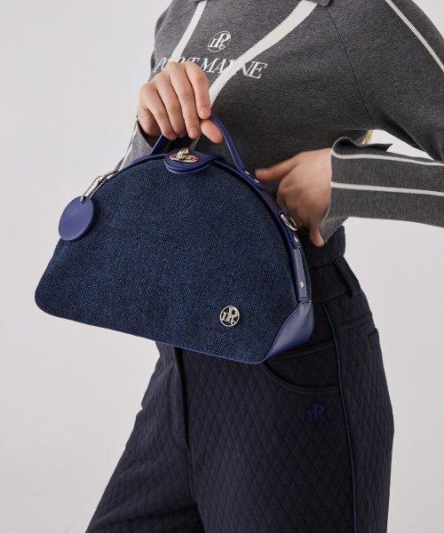 BRUSH CANVAS TOTE BAG - NAVY