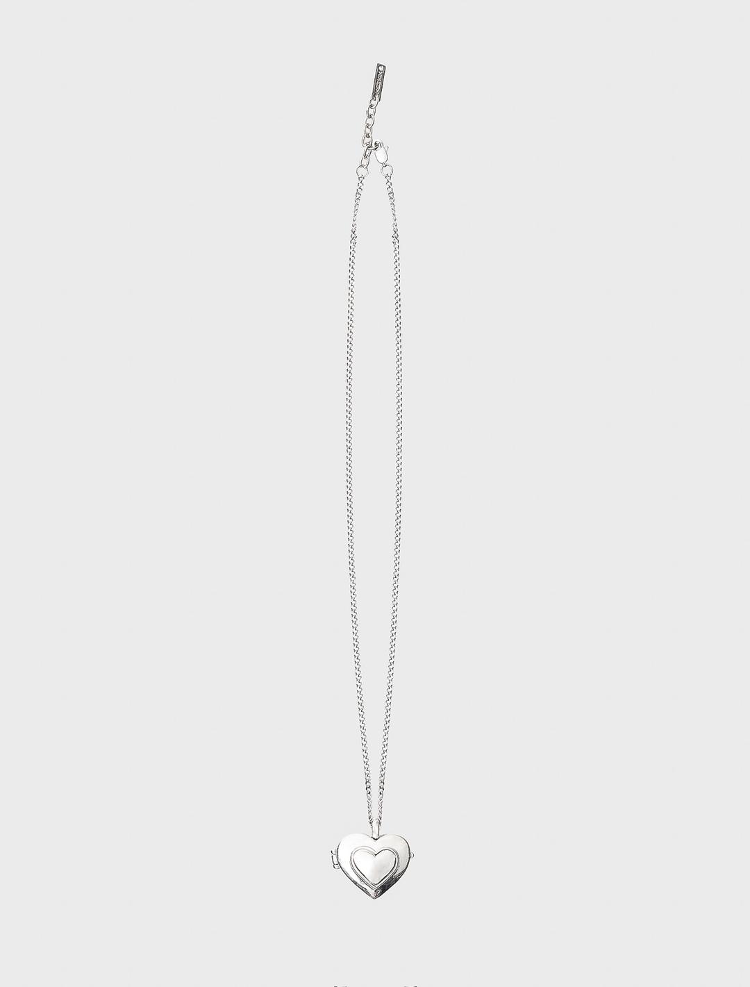 HEART METAL LOCKET NECKLACES (SILVER)