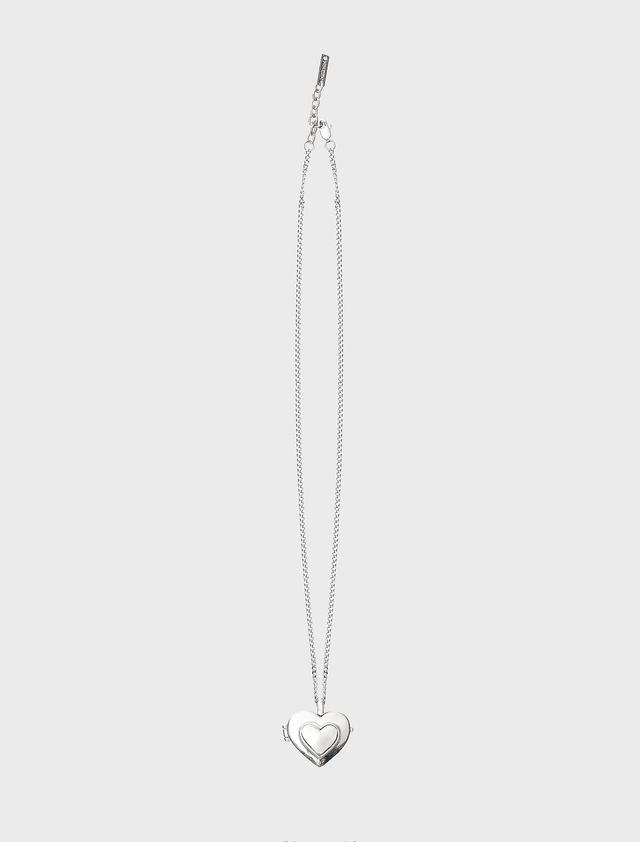 HEART METAL LOCKET NECKLACES (SILVER)