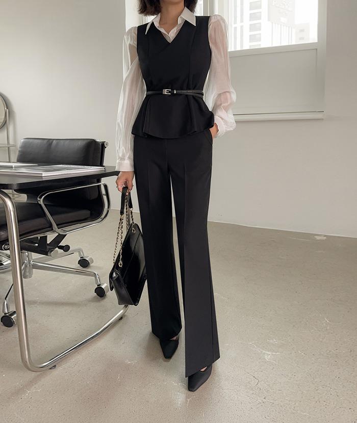 [핫딜]리베나훌블라우스슬랙스투피스