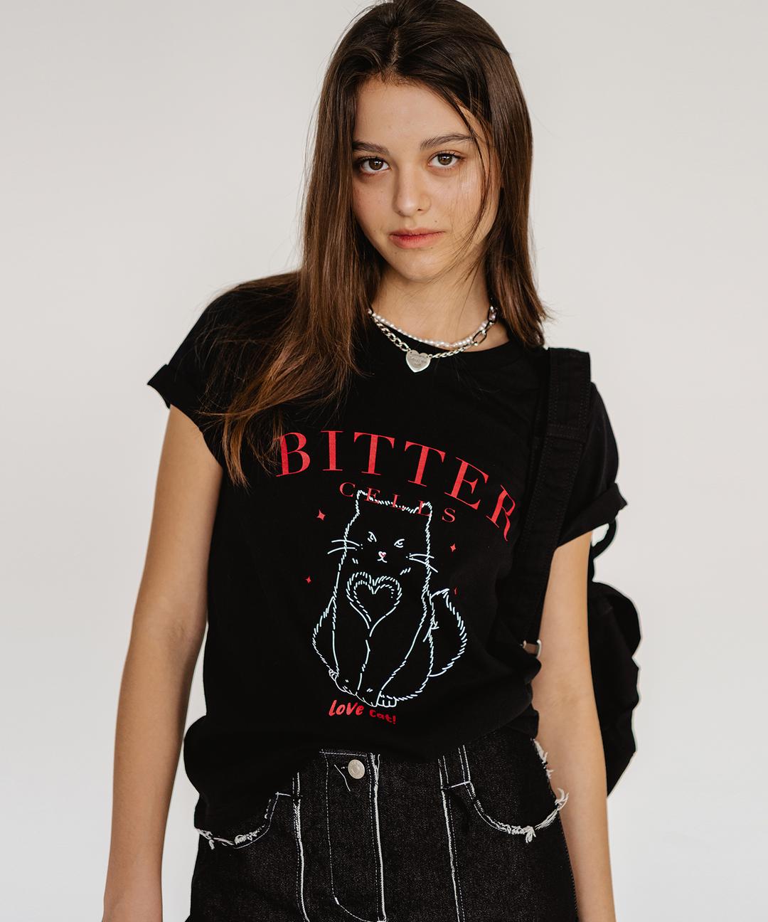 Love Cat Tee-Black