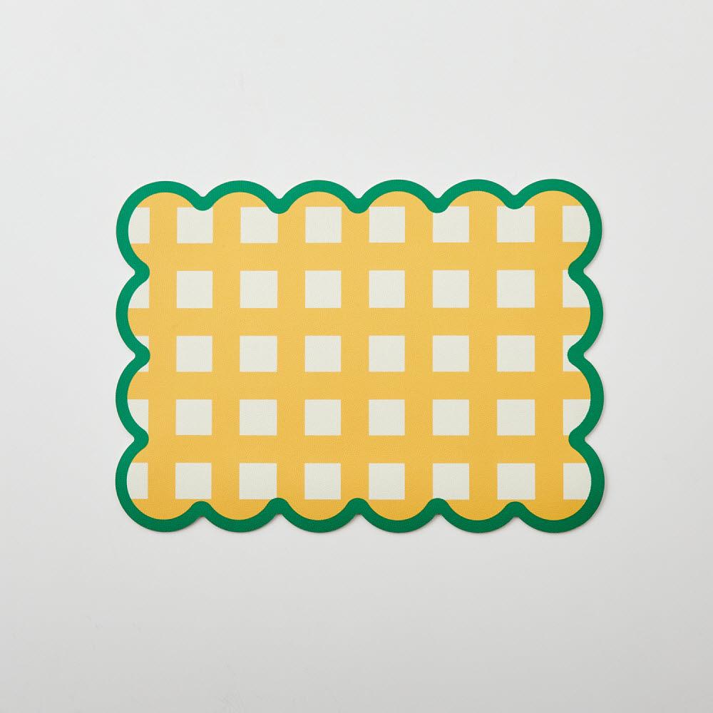 더웨이브 레더룩 식탁매트 옐로우