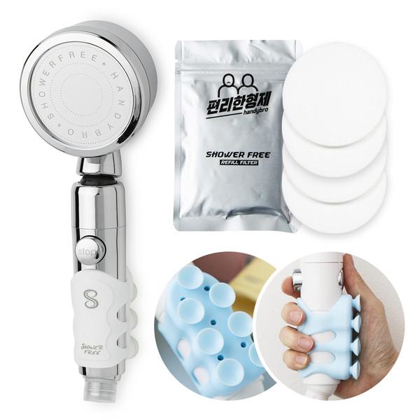 샤워프리 1초 샤워기 헤드 문어빨판 강아지 착착 붙이는 샤워락 요술 샤워기 거치대 홀더 핸즈프리 서민갑부