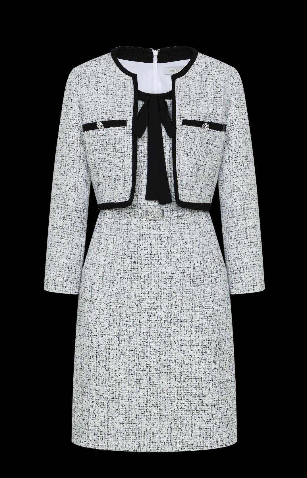 리본타이 트위드 미니 원피스