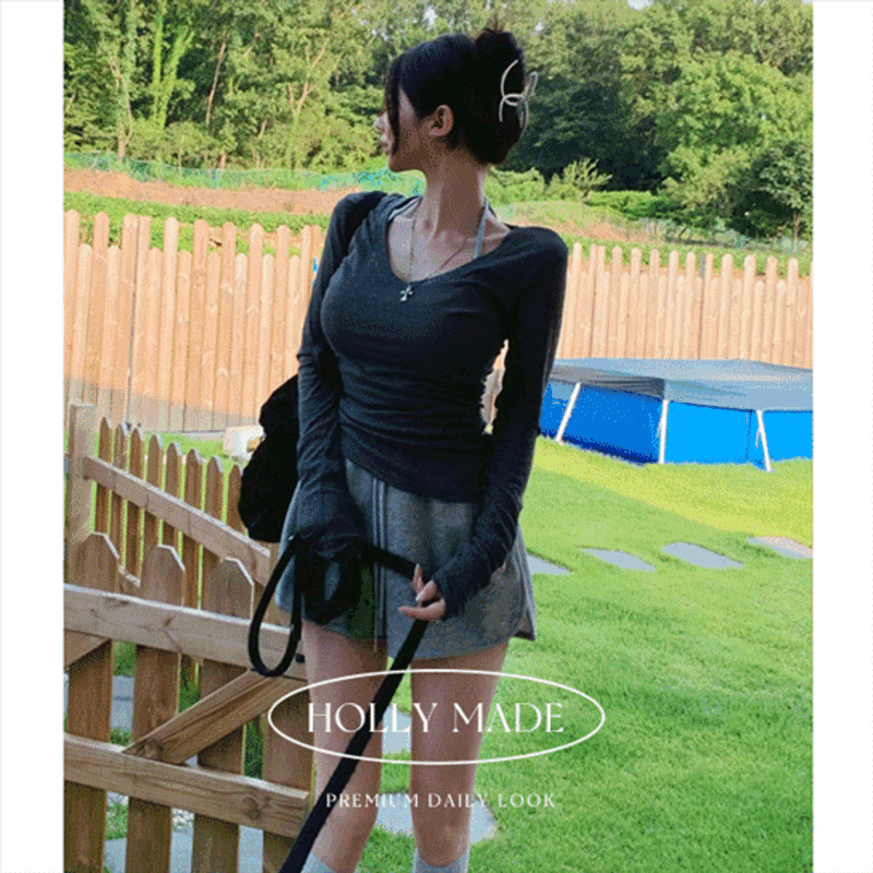 [made][여리티종결/깡말라핏] 홀린 여리핏 브이넥 긴팔티